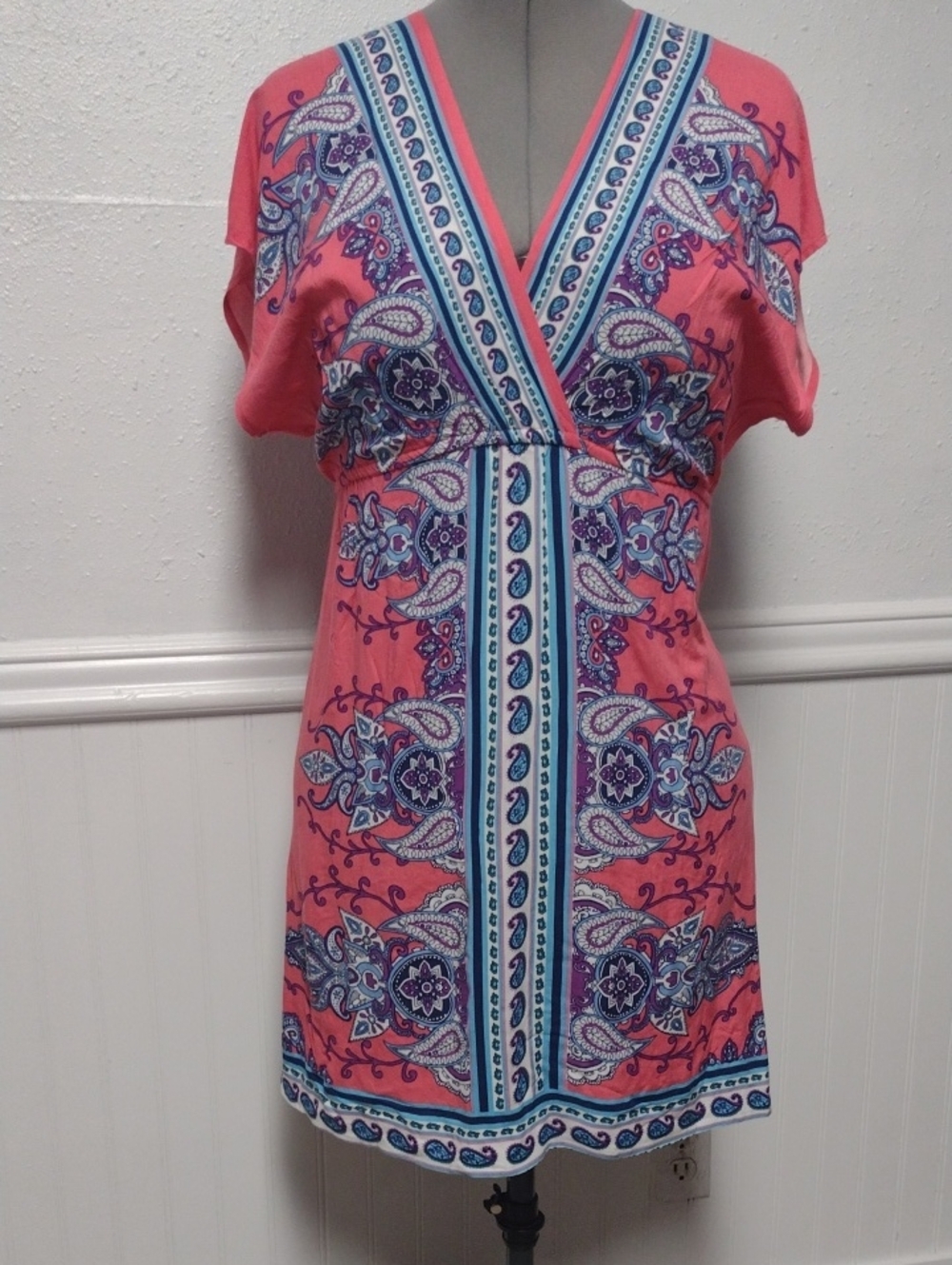 rue21 Coral and Purple Paisley Tunic